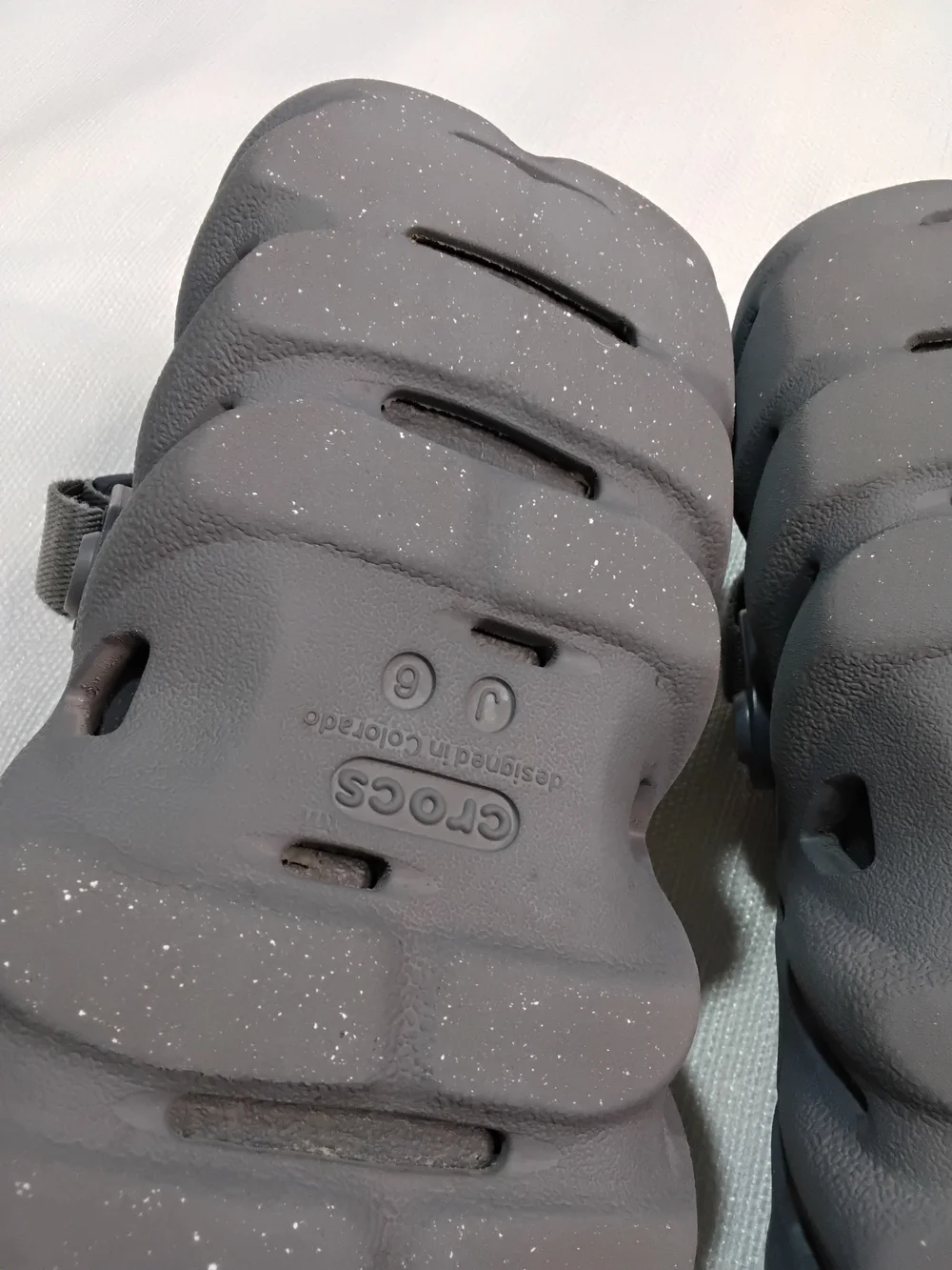 CROCS Echo Kids Classic Clog in Charcoal Sz J-6 Womens-8 Mules.